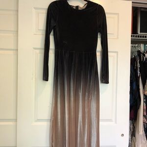 Velvet ombré high slit maxi dress